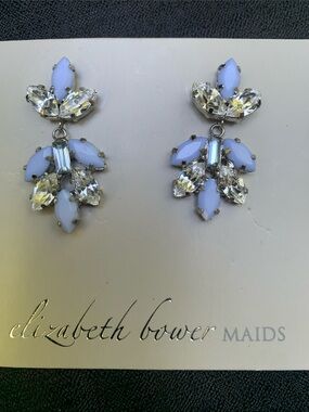 Elizabeth Bower Maids periwinkle Crystal Drop Earrings